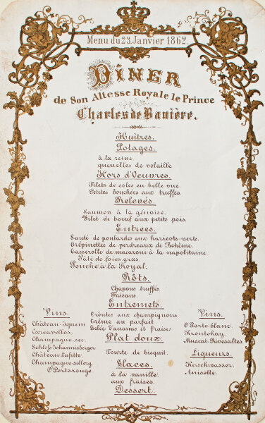 Karl von Bayern - Dinner - 23.1.1862