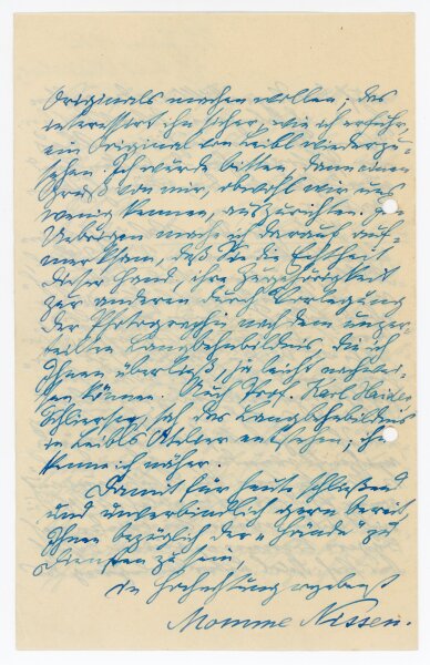 Brief von Momme Nissen an Carl Haberstock - 22.6.1912