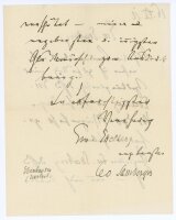 Brief von Leo Samberger an Exzellenz [Hippolyt Graf von...