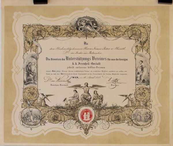 Franz Ritter v. Heintl - Aufnahmeurkunde - 18. April 1852