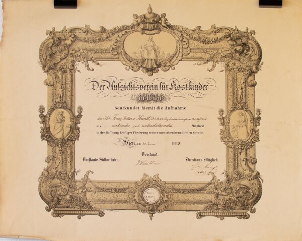 Franz Ritter v. Heintl - Aufnahmeurkunde - 30. Jänner 1848