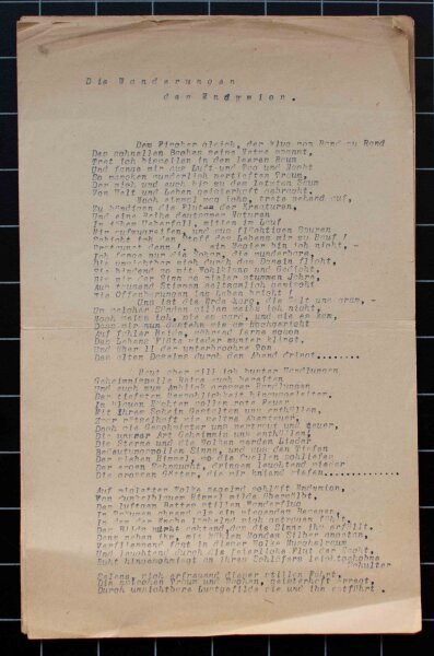 Unbekannt - Die Wanderungen des Endymion - Buch, Dokument - um 1919
