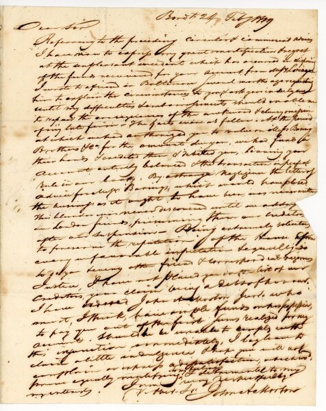 John Archer Morton Brief an Roswell Lyman Colt - 15.+22.+24.2.1819