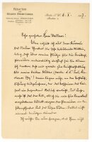 Richard Wilde Brief an Franz Wallner - 6.2.1907