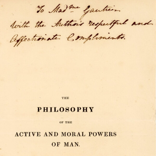 Dugald Stewart Brief an Madame Gautier - 1828