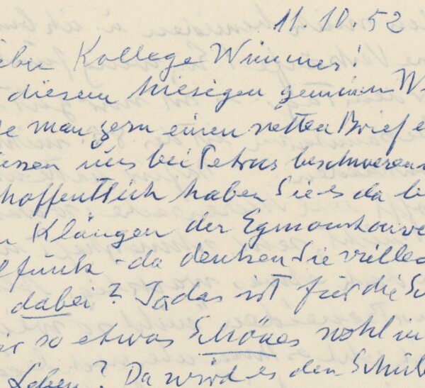 Ernst Eitner - Brief - 11.10.1952