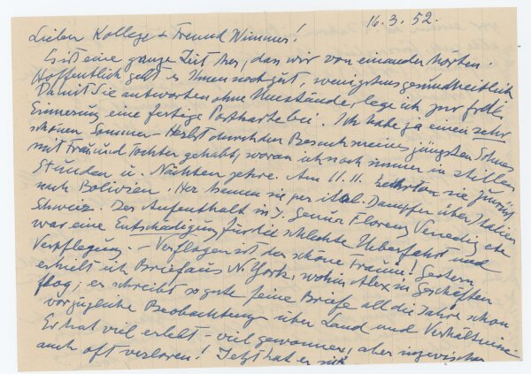 Ernst Eitner - Brief - 16.03.1952