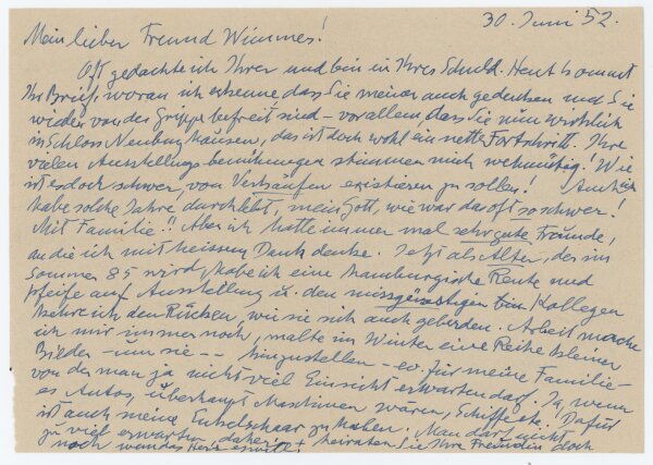 Ernst Eitner - Brief - 30.06.1952