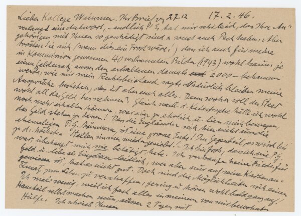 Ernst Eitner - Brief - 17.02.1946
