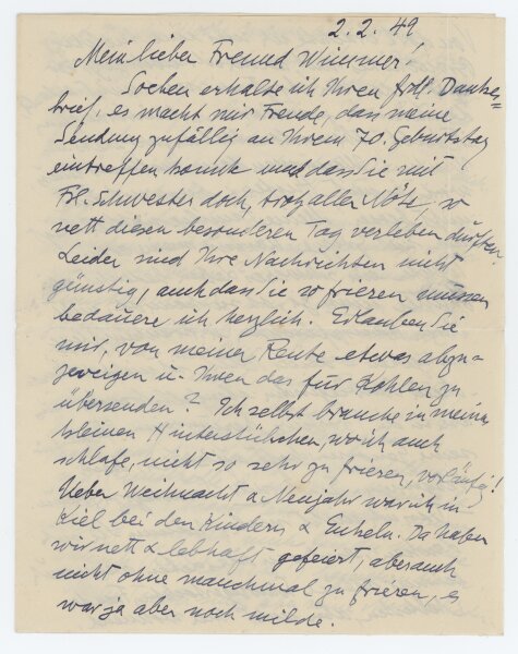 Ernst Eitner - Brief - 02.02.1949
