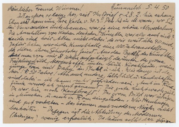 Ernst Eitner - Brief - 05.04.1950