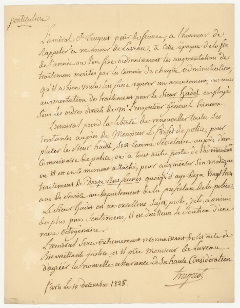 Laurent Jean François Truguet - Brief - 10.12.1825