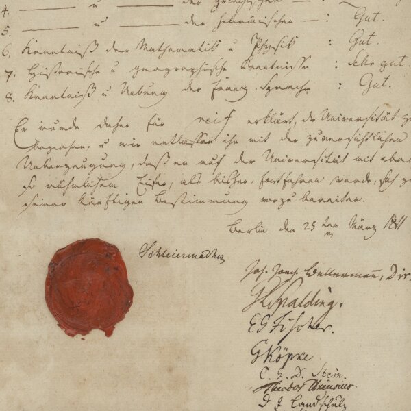 Friedrich Daniel Ernst Schleiermacher - Reifezeugnis - 25.03.1811