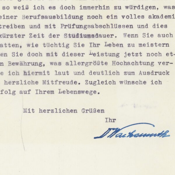 Andreas Bruno Wachsmuth - Gratulation zum Studienabschluss - 07.02.1956