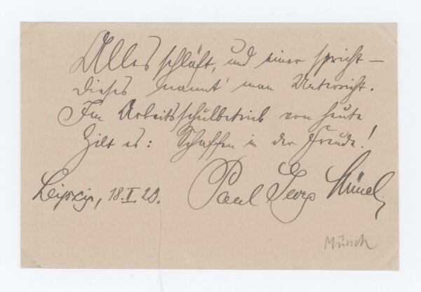 Paul Georg Münch - Autograph - 18.02.1923