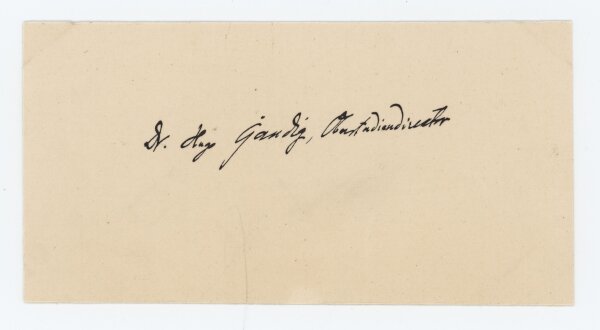 Hugo Gaudig - Autograph - um 1923
