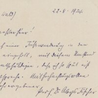 Aloys Fischer - Brief - 22.08.1924