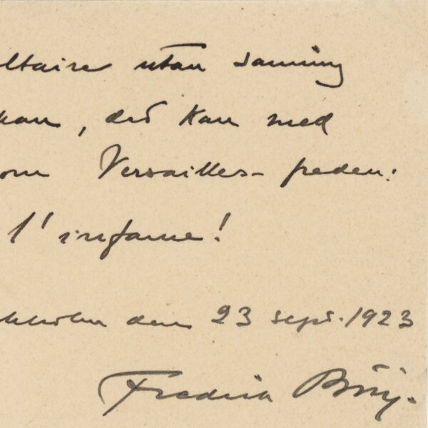 Böök, Frederik - Autograph - 23.09.1923
