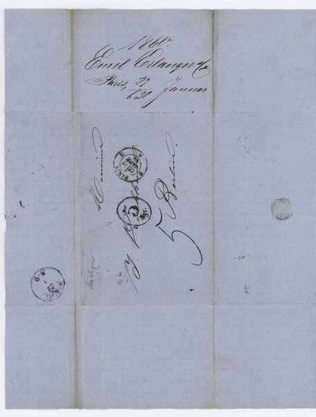 Frédéric Emile Baron d’ Erlanger - Brief - 27.01.1860