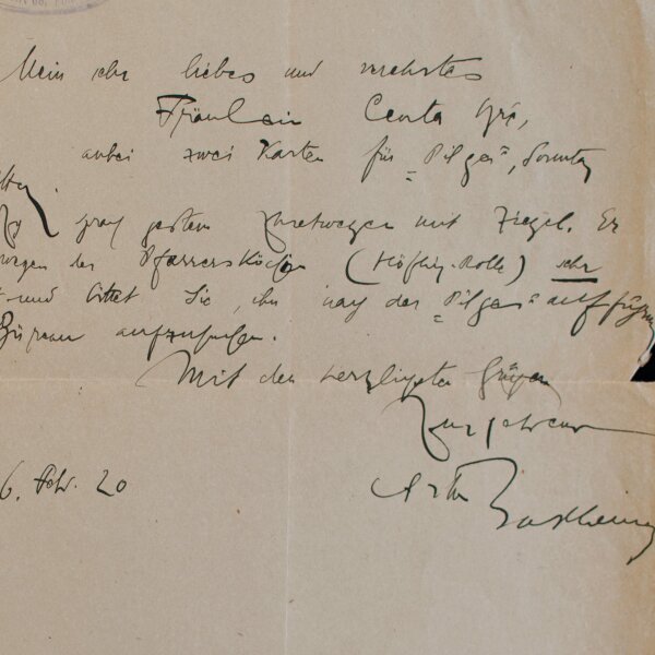 Arthur Sakheim - Brief - 06.02.1920