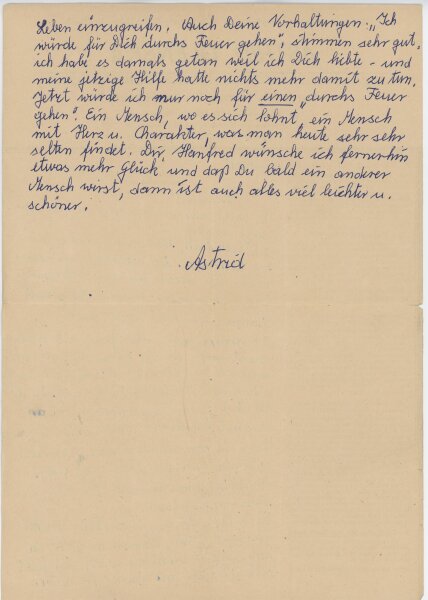 Astrid Olenska - Liebes- u. Trennungsbrief - August/ September 1950
