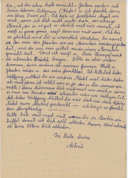 Astrid Olenska - Liebes- u. Trennungsbrief - August/ September 1950