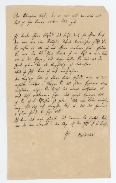 Barthold Georg Niebuhr - Eigenhänd. Brief m. U. - Nach März 1826