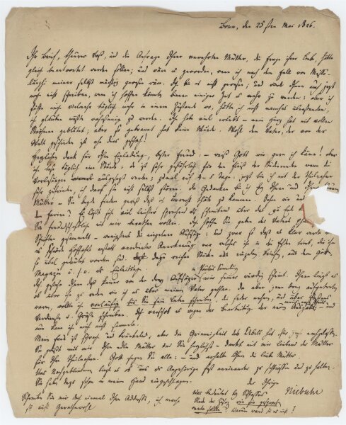 Barthold Georg Niebuhr - Eigenhänd. Brief m. U. - 25. Mai 1826