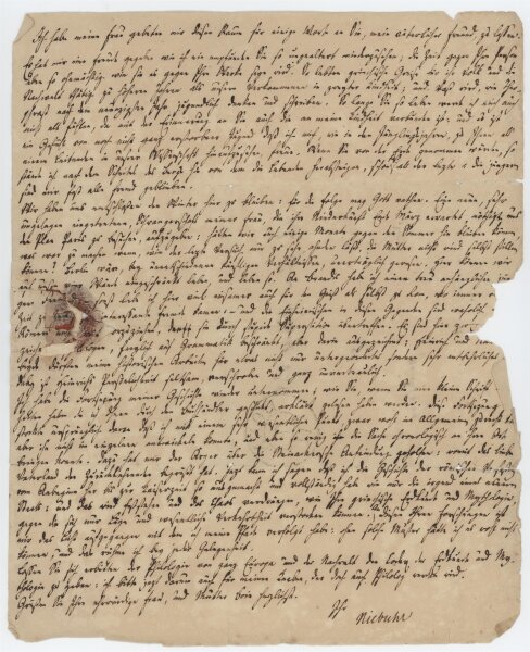 Barthold Georg Niebuhr - Eigenhänd. Brief m. U. - Um 1825