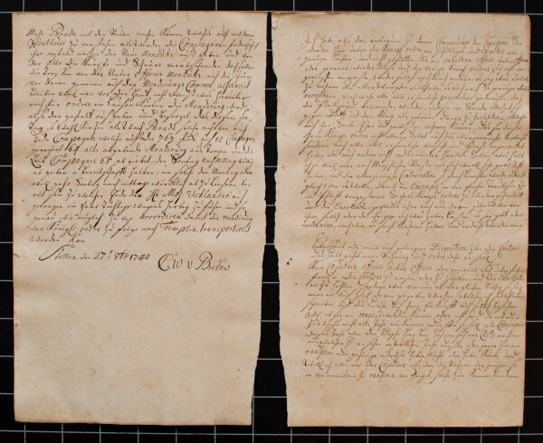 Friedrich II., König von Preußen - Abschrift Briefwechsel - 18. Jh.
