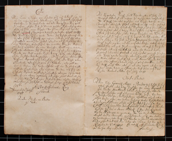 Friedrich II., König von Preußen - Abschrift Briefwechsel - 18. Jh.