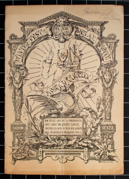 Akademischer Verein Motiv Berlin - Einladung - 6. Dezember 1890