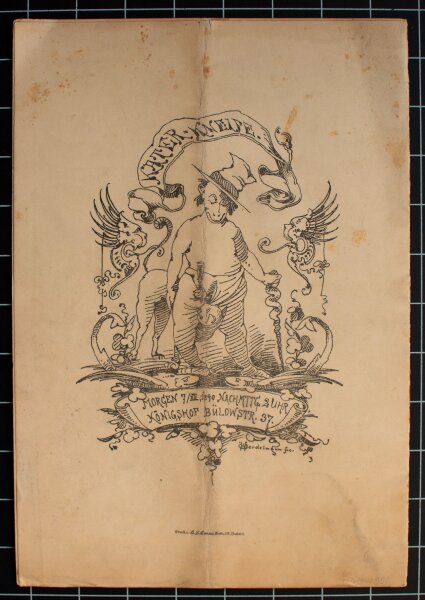 Akademischer Verein Motiv Berlin - Einladung - 6. Dezember 1890