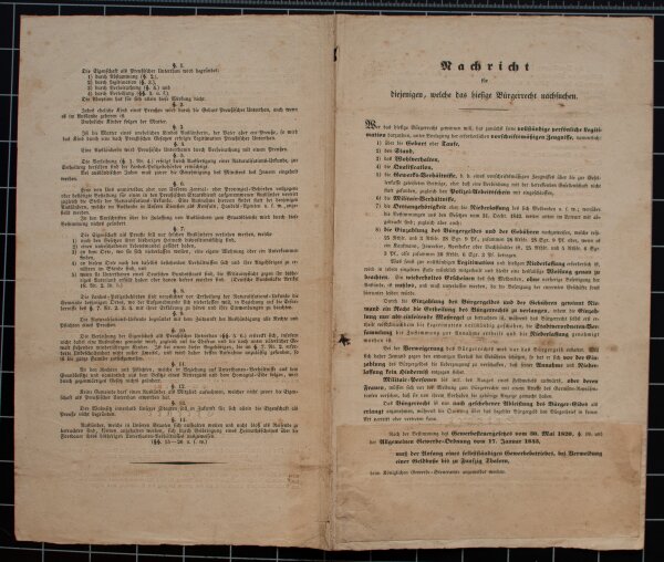 Heinrich Wilhelm Krausnick - Bürgerbrief - 31. März 1847