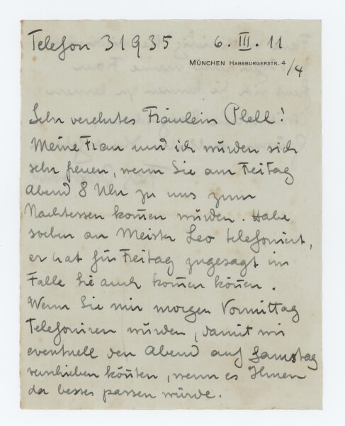 Fritz Osswald - Brief - 06.03.1911