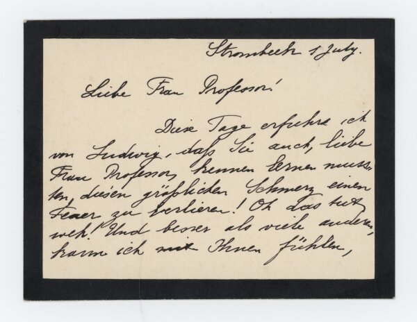 Helene Kirchmayer - Kondolenzkarte - 01.07.1914