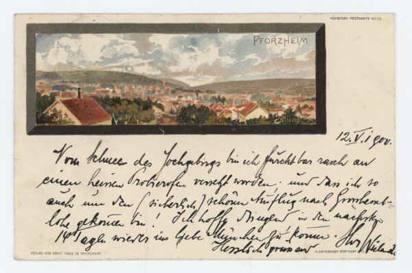 Heinrich Otto Wieland - Postkarte - 12.05.1900