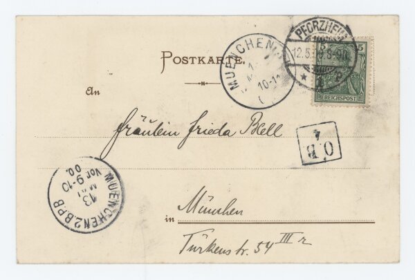 Heinrich Otto Wieland - Postkarte - 12.05.1900