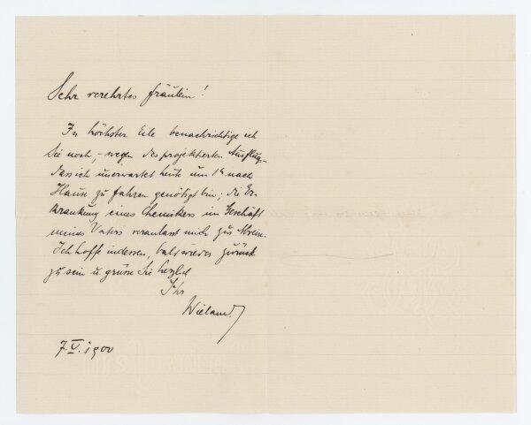 Heinrich Otto Wieland - Brief - 07.05.1900