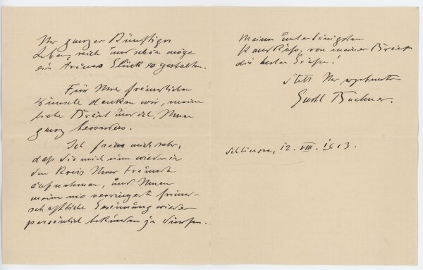 Gustav Johannes Buchner - Brief - 12.08.1913