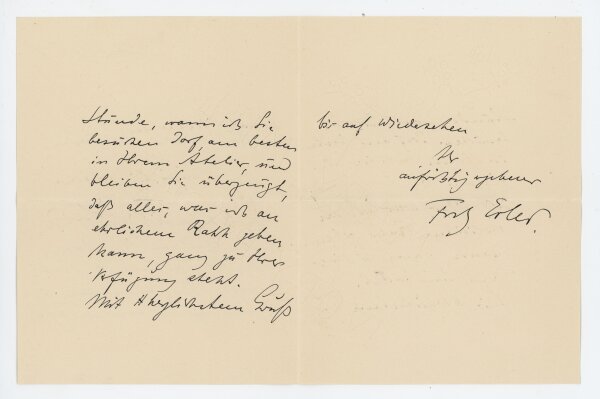 Fritz Erler - Brief - undatiert