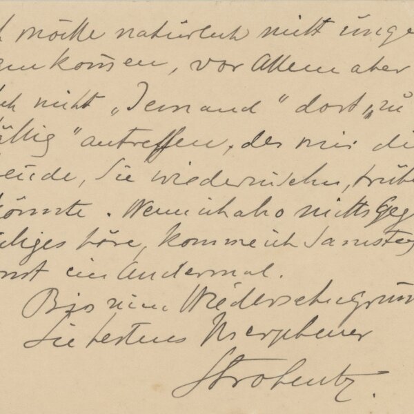 Fritz Strobentz - Brief - undatiert