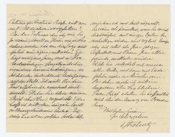 Fritz Strobentz - Brief - 30. Januar 1907