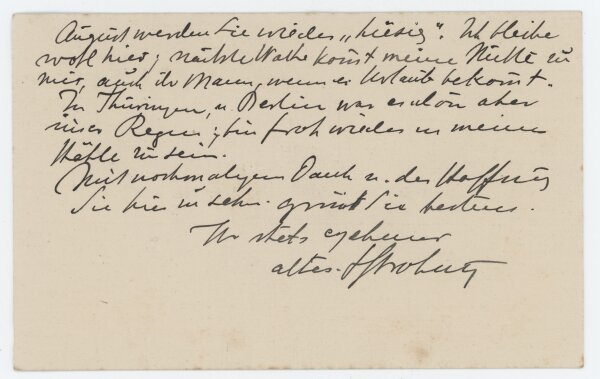 Fritz Strobentz - Postkarte - 27. Juli 1916