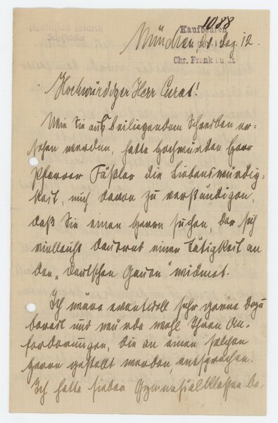 Matthias Blank - Brief - 20. Dezember 1912