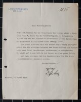 Maximilian Graf von Soden-Fraunhofen - Brief - 16. April...
