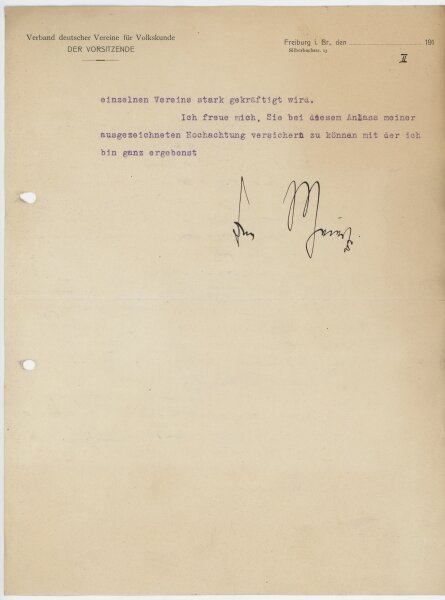 John Meier - Brief - 27. April 1913