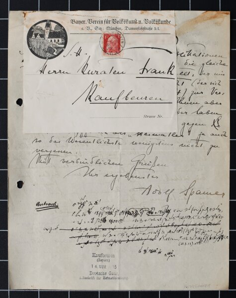 Adolf Spamer - Brief - 11. November 1913