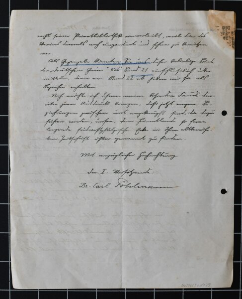 Carl Pöhlmann - Brief - 1. März 1926