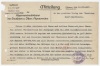 Aloys Dreyer - Mitteilung - 12. April 1927